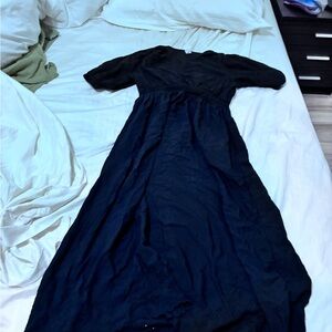 Classic cotton Black Women’s Midi Dress